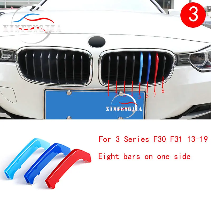 Для BMW 3 4 5 7 серия 3GT 5GT 6GT F30 F34 F36 F10 G30 G11 G20 G32 м 3 цвета спереди почек вентиляционные решетки решетка радиатора накладка - Название цвета: 3 Series A