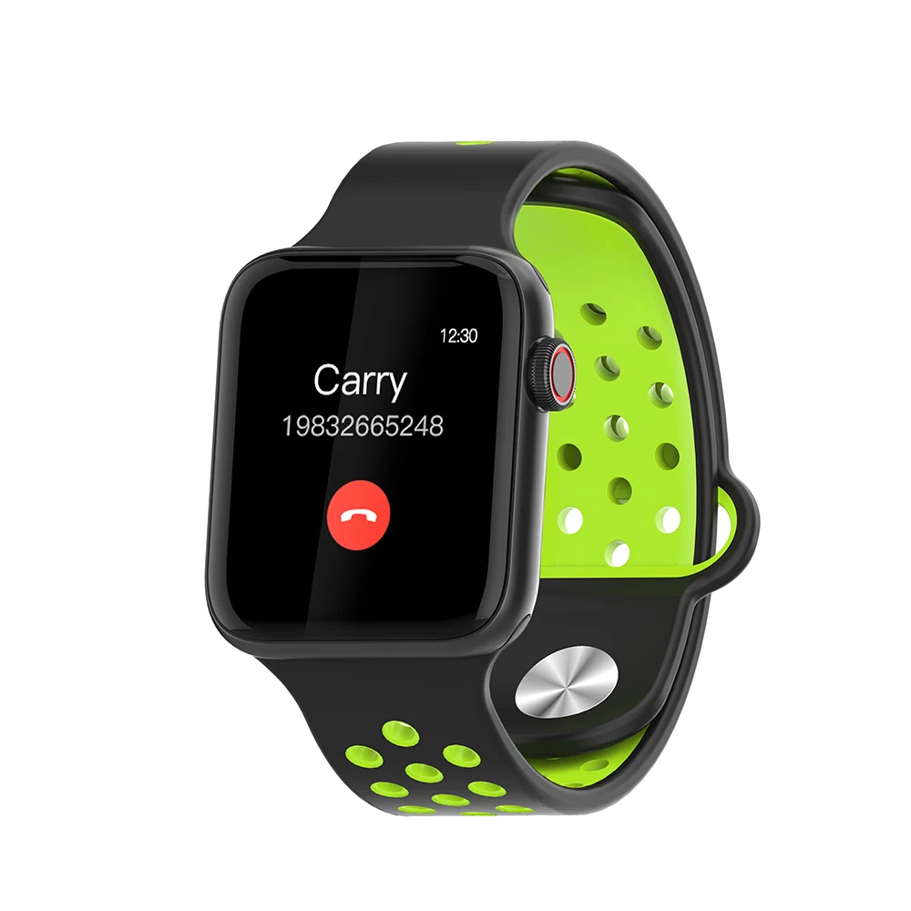 LEMFO Смарт часы для мужчин и женщин полный сенсорный экран для сердечного ритма шагомер сообщение напоминание телефон часы для Apple Android телефон - Цвет: black green