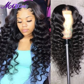 

Brazilian Loose Wave Wig 4x4 Lace Closure Human Hair Wigs 10-30inch Lace Closure Wigs Pre-Plucked 150% Maxine Long Wig