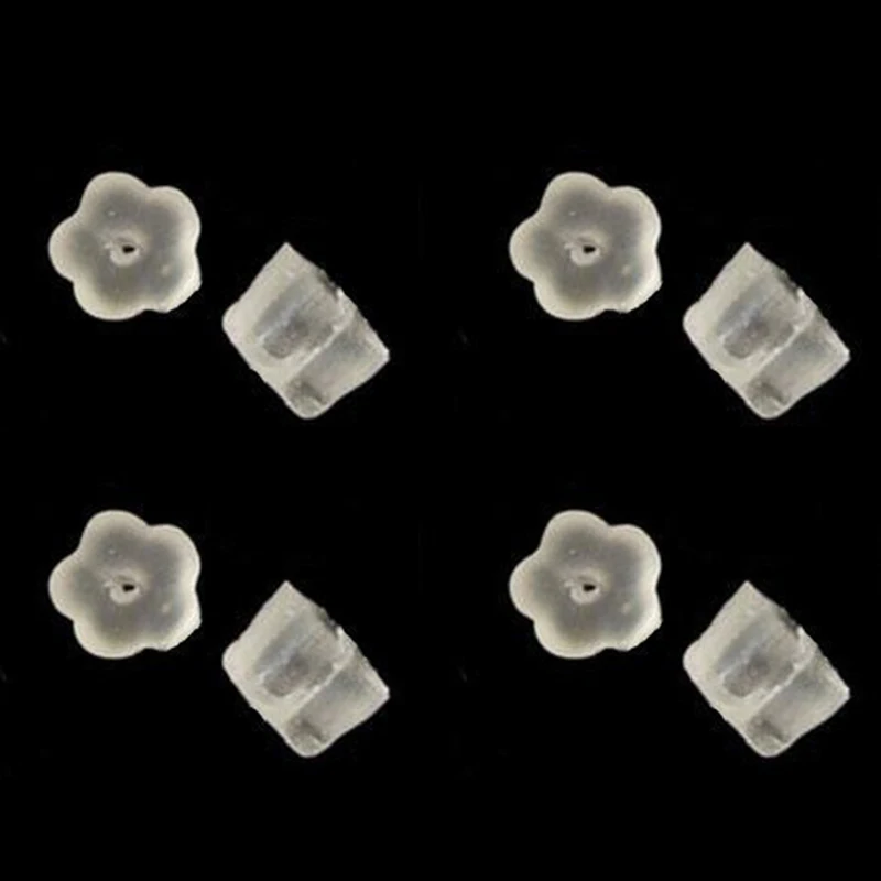 100pcs/lot Clear Flower Shape Earring Back Stopper Clear Cheap Jewelry Findings Delicate DIY Earrings Jewelry Accessories New