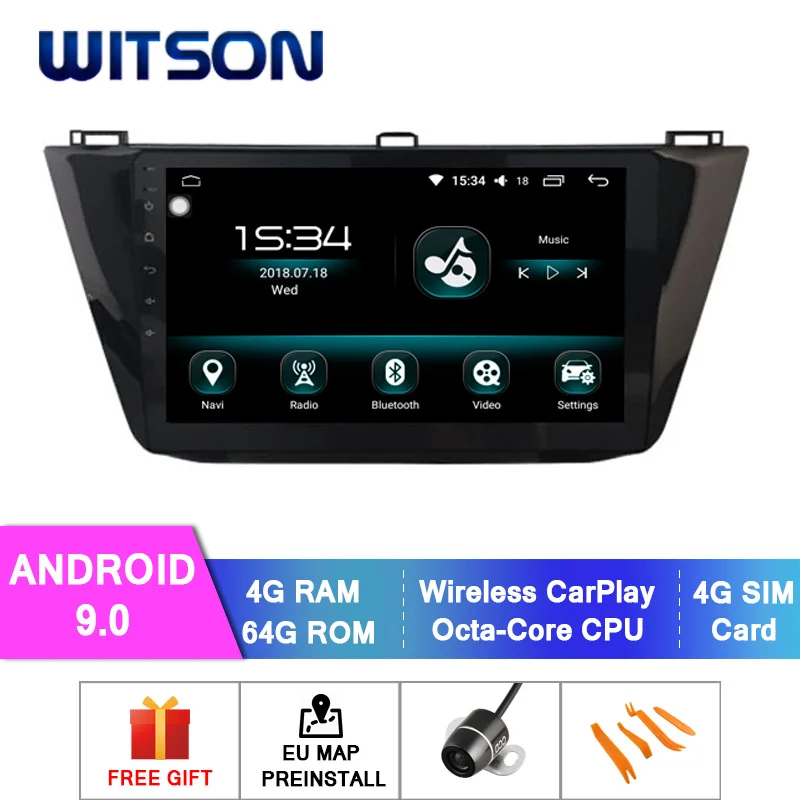 WITSON 9 ''ips экран Android 9,0 Восьмиядерный 4 ГБ ОЗУ+ 64 ГБ флэш-радио для VOLKSWAGEN TIGUAN+ 1024x600 HD+ DVR/wifi - Цвет: Android 9.0 4GB 64GB