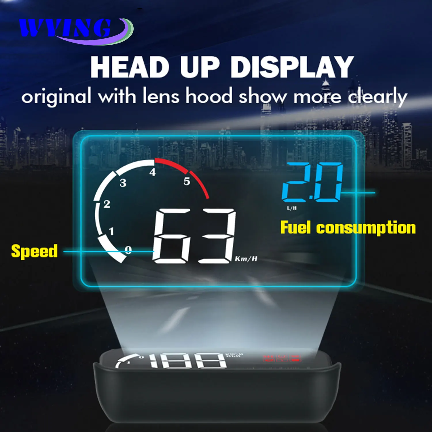 WYING M10 OBD2 HUD ÷  ,   RPM  ˶,   ÷