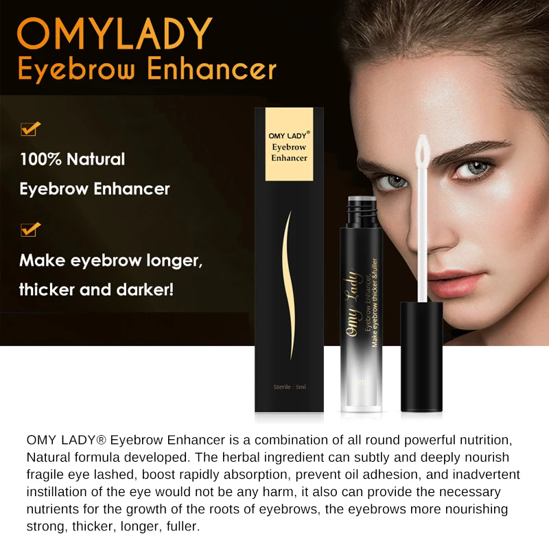 OMY LADY Eyebrows Enhancer Rising Eyebrows Eyelash Growth Serum Makeup Eyebrow Hair Longer Thicker Cosmetic Make up Tool 5 ml OMY LADY Eyebrows Enhancer Rising Eyebrows Eyelash Growth Serum Makeup Eyebrow Hair Longer Thicker Cosmetic Make up Tool 5 ml