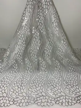 

New Sequins Lace Fabric 2020 High Quality Latest Sequins African Lace Fabric Wedding French Tulle Lace Fabric Nigerican Wedding