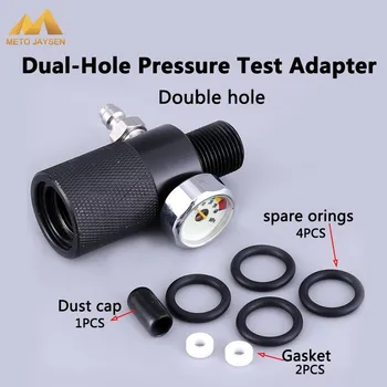 

Paintball Airforce PCP Dual-Hole Air Pressure Test Adapter Connector High Pressure Tank HPA Valve Converter 40MPA M18x1.5 Thread