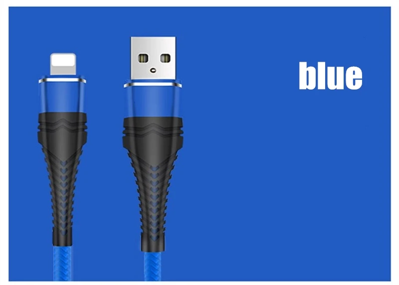 Тип 3а кабель для быстрой зарядки USB провод шнур для быстрой синхронизации данных смартфон для iOS iPhone Android type-C Xiaomi 3A кабель USB 1M2M - Цвет: blue