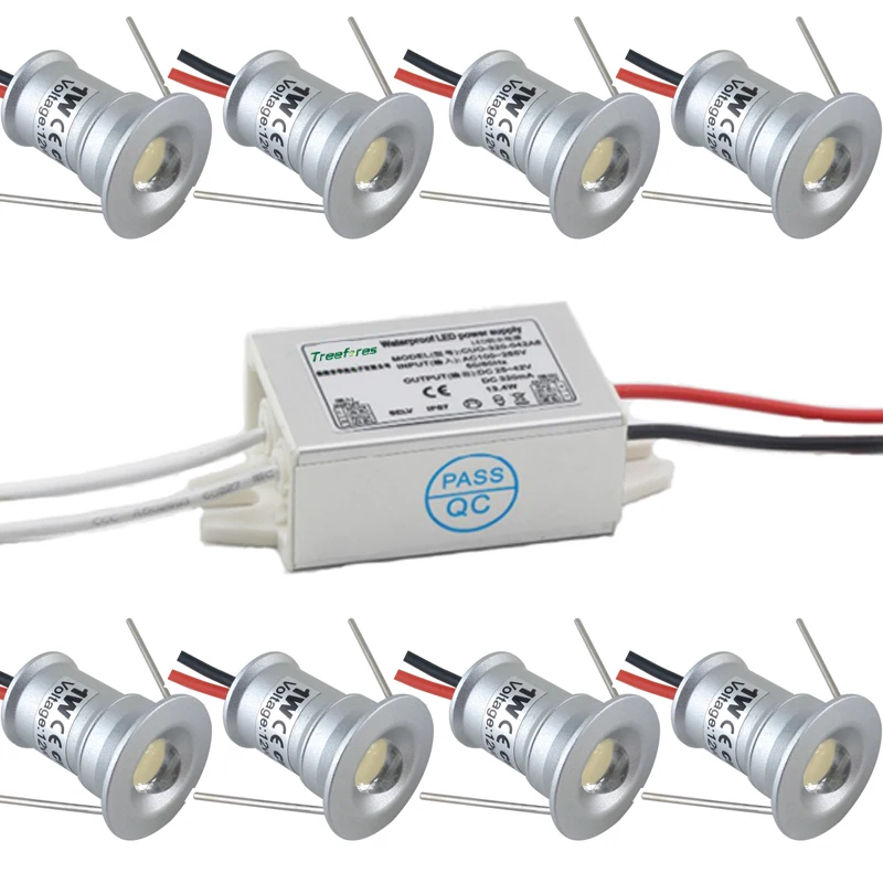 12V 1W Lampada Ip65 Mini Luce + Adattatore Driver Ip67 + Sauna Remota Casa Hotel Parete Scala Tetto Palcoscenico Stella Ktv Dj Kit Faretto Fai Da Te