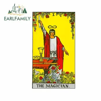 

EARLFAMILY 13cm x 7.5cm for Tarot The Magician Personality Car Sticker Waterproof Occlusion Scratch Window Trunk Cartoon Decal