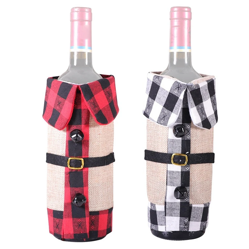 

2 Pcs Christmas Wine Bottle Cover for Wedding, Party Favors, Christmas, Holiday and Wine Tasting Party Supplies