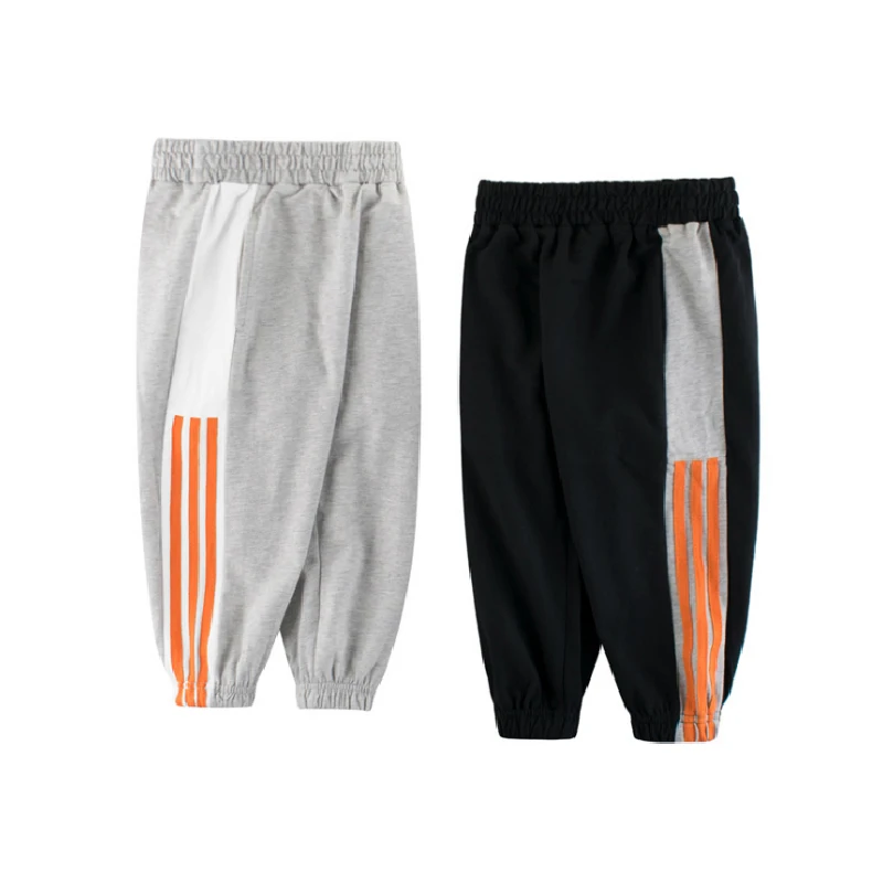 

Children Pants 2-9T Sports Cloths 100% Cotton With Strips Spring Autumn Pencil Pants Girls Boys Full Sweatpants