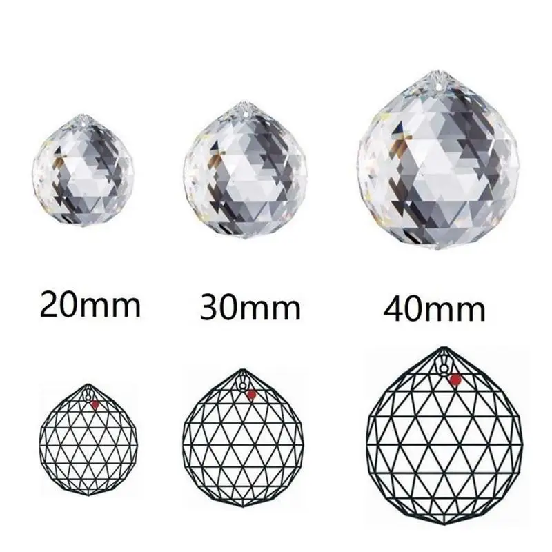 Hanging Crystal Ball Chandelier Prisms Ceiling Lamp Lighting Hanging Drop Pendants