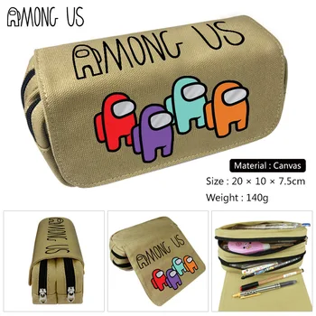 

Among us Pencil Case Canvas Pencil Case Student Animation Stationery Pencil Case sabotage impostors multifunctional pencil case