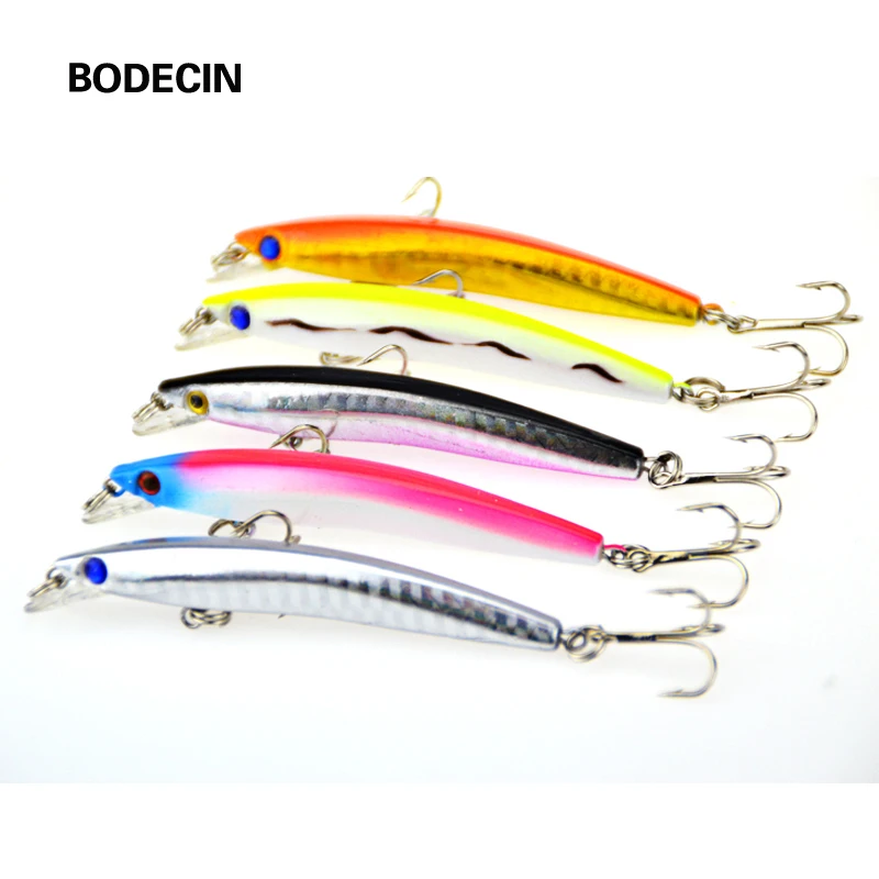 

5pcs Carp Fishing Lures Hard Baits Minnow Lure 8CM 5G 6# Hooks Tackle Fake Bait Sea Wobblers Peche For Pike Trolling Fish Lot