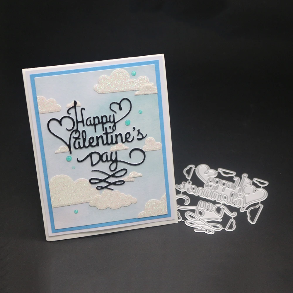 

8x8CM Happy Valentine's Day Metal Cutting Dies Scrapbooking for DIY Decorations Craft Die Cut Paper Card Make Stencil 2019 New