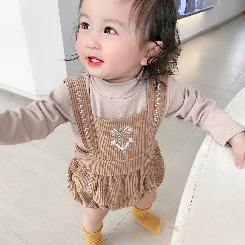 Toddler Baby Girls Clothing Sets Newborn Infant Embroidery Overalls + T-shirt Outfits Spring Baby Boys Jumpsuit 2pcs Clothes Set