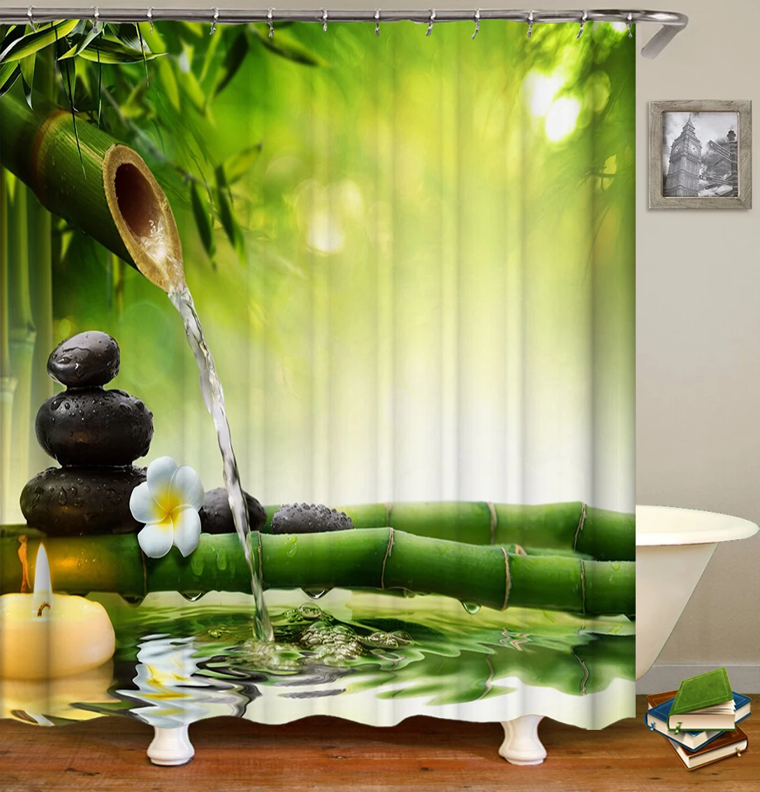 Тропическая занавеска для душа s зеленая занавеска для душа для ванной ткань занавеска для душа s для водонепроницаемый занавес для Ванной Душа