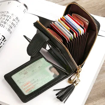

2019 Women's Card Bag Driver's License Leather Cover Zipper Organ Zero Wallet Multifunctional Driving Card Cove