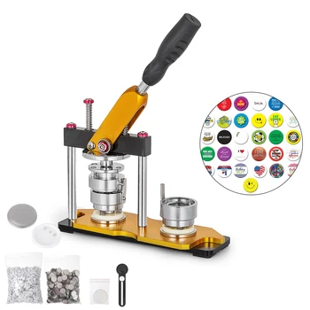 

VEVOR Button Maker 44mm Rotate Button Badge Machine with 100 Sets Circle Parts Punch Press Machine for DIY Badges