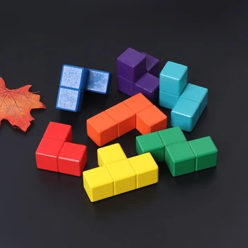 

Tetris Magic Cube Multi-color 3D Wooden Puzzle Educational Brain Teaser Game 95AE