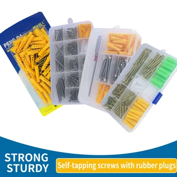 

LUCHANG Self Tapping Screw Set Home Improvement Wood Screw Plastic Expansion Tube Expansion Anchor Wall Plug Screw Tube