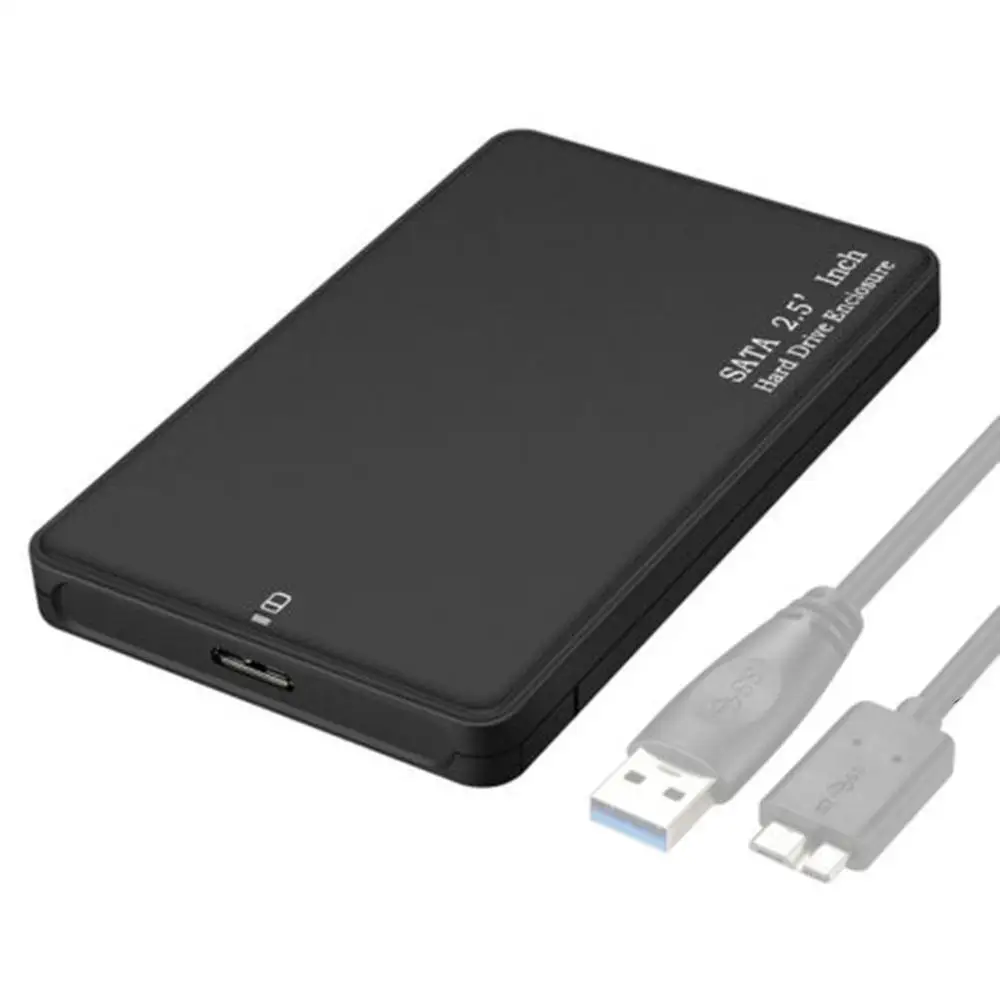 2,5 дюймов HDD SSD чехол Sata для USB 3,0 2,0 адаптер бесплатно 5 6 Гбит/с Корпус жесткого диска Поддержка 2 ТБ HDD диск для WIndows OS - Цвет: Черный