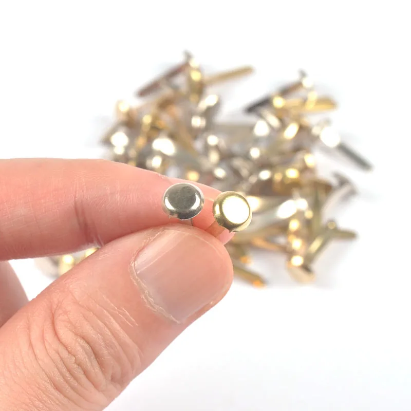 Description Picture 5 of item100pcs Silver Golden Mixed Round Metal Brads For Scrapbooking Embellishment Fastener Brads DIY Crafts Handmade Decoration c2257