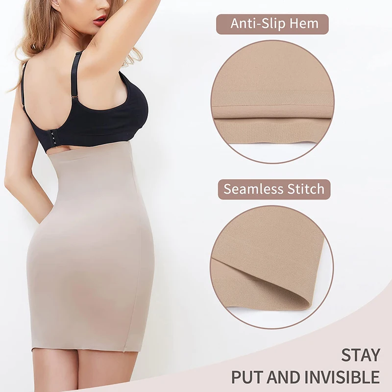 Women High Waist Body Shaper Bodycon Skirt Slip Under Dress Smooth Seamless Half  Slip Tummy Control Shapewear Undershirt - AliExpress