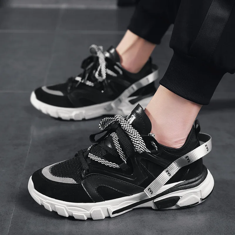 

2019 Spring And Summer Men's Breathable Sports Running Shoes INS Thick Bottomed Dad Shoes Students Trend Single Shoes
