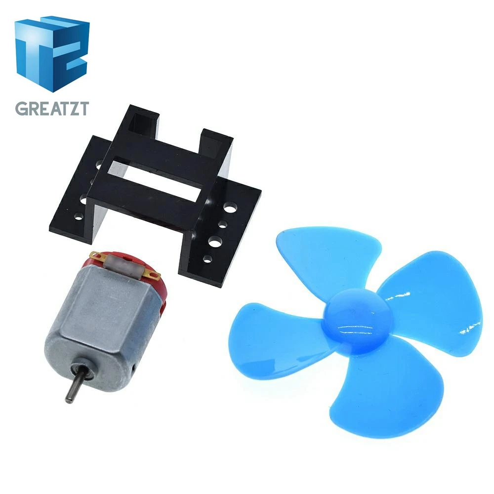 

GREATZT 1Set DC Micro 130 Gear motor with fan blade SMAll propeller 3-6V For Arduino DIY experiment +Motor base