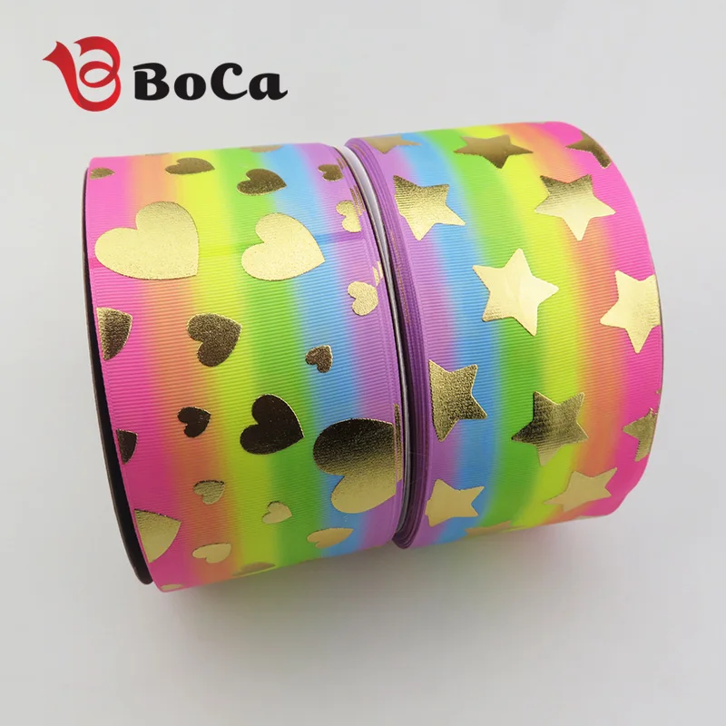 

3" 75mm free shipping new arrival gold foilgrosgrain ribbon for decoration hairbow etc accept customization