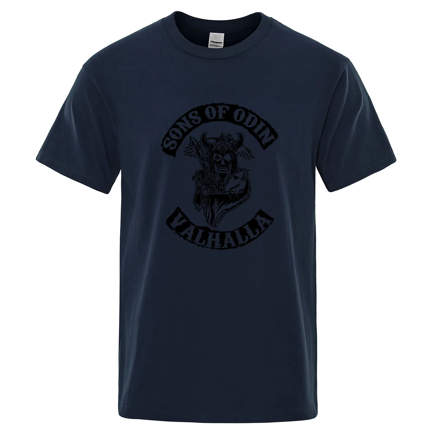 Футболки Sons Of Odin Valhalla Chapter, футболка, уличная одежда, потрясающая футболка, мужские повседневные топы с коротким рукавом, летняя хлопчатобумажная футболка - Цвет: dark blue 1