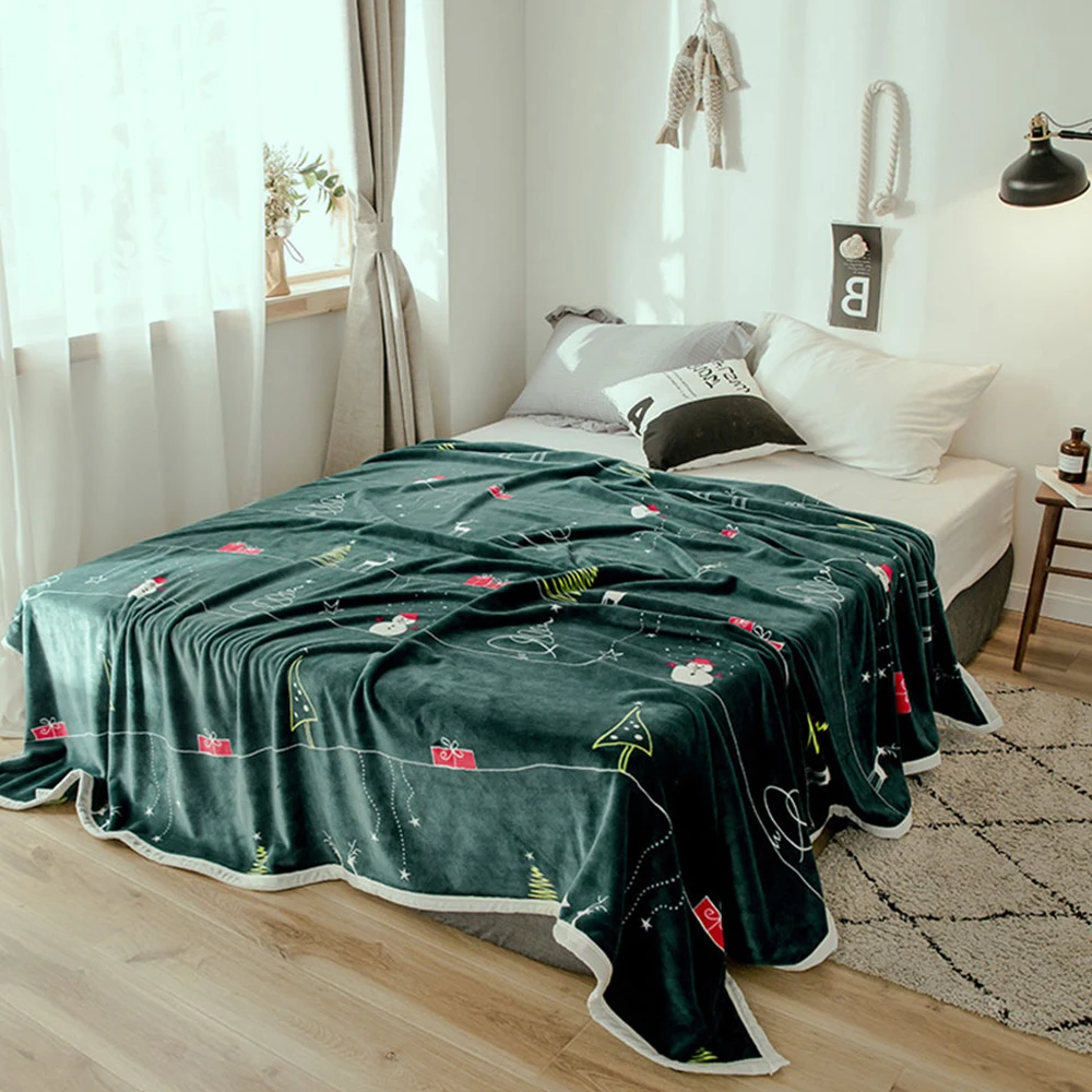 Сон одеяло супер Рождество мягкий уютный бархат плюшевый плед самолет диван использование дома офиса путешествия одеяло мыть диван одеяло - Цвет: dark green
