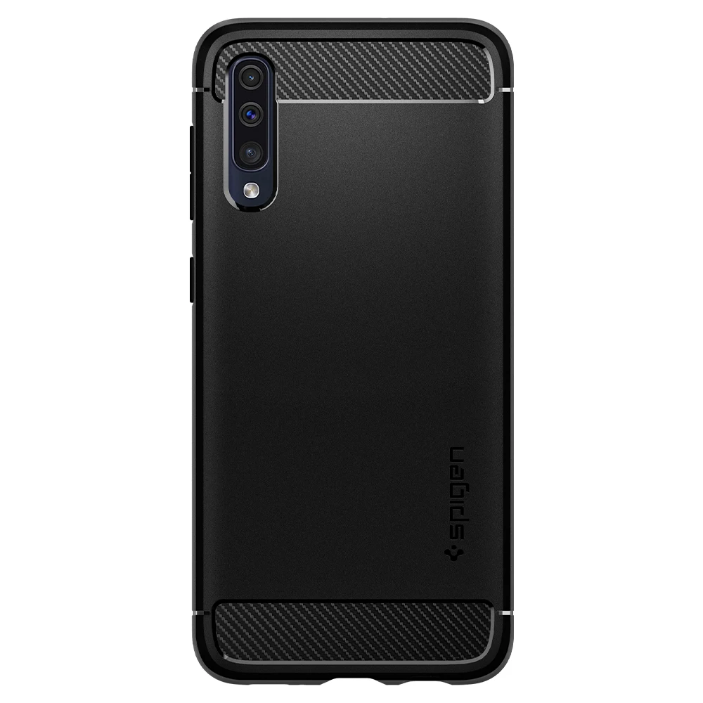 Spigen Rugged Armor Case for Samsung Galaxy A50 / A50s Matte Black Flexible TPU Anit-Slip Drop Resistance Case 611CS26199