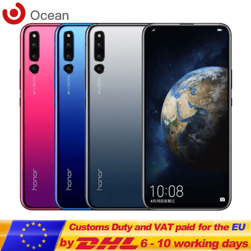 Оригинальный смартфон Google Play Honor Magic 2 Magic2 Kirin 980 6 ГБ 8 Гб ОЗУ 128 256 ПЗУ