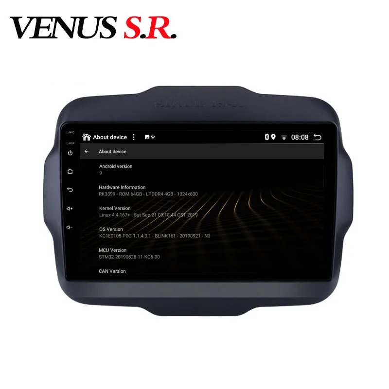 VenusSR Android 9,0 2.5D ips 4G+ 64G Автомобильный dvd-плеер gps навигация Мультимедиа для Jeep Renegade радио- стерео