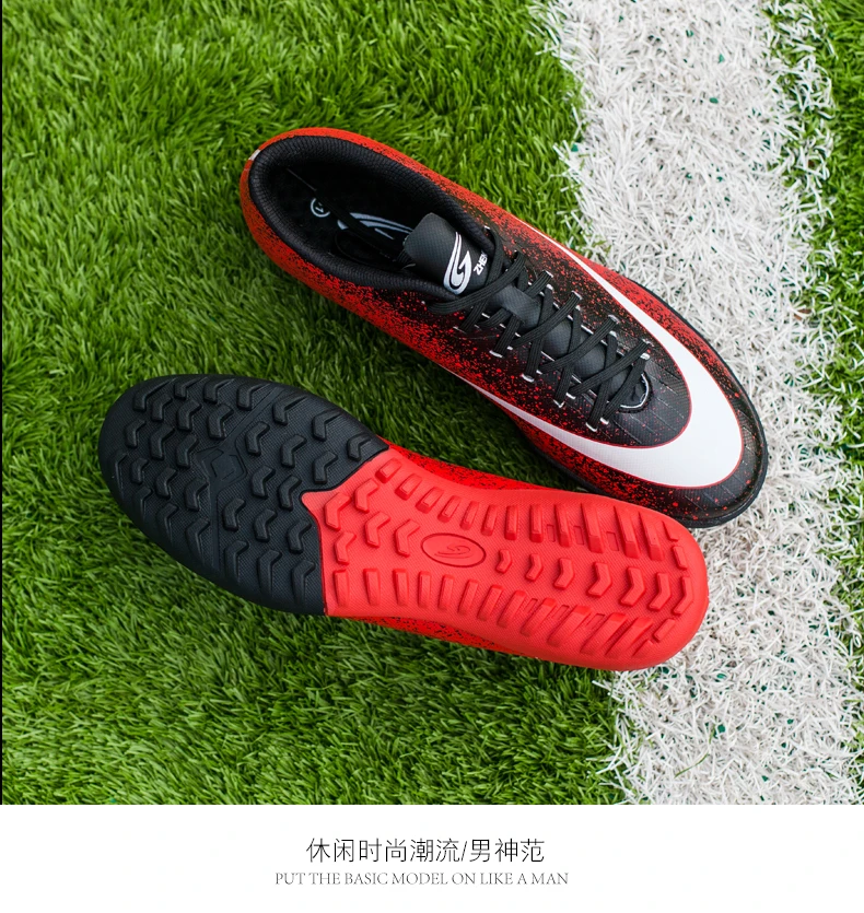 Мужские футбольные бутсы для использования в помещении Шипованная обувь для мальчиков тренировочные кроссовки дышащие сверхтонкие футбольные туфли детская спортивная обувь для футзала для мужчин
