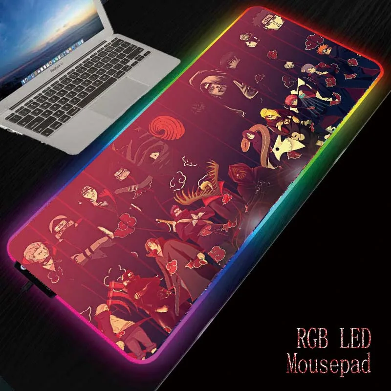 

MRGBEST Anime Naruto Gaming RGB Gamer Large Mousepad LED Lighting USB Keyboard Colorful Desk Pad Mice Mat For PC Laptop Desktop
