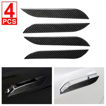 

4Pcs Carbon Fiber Door Handle Cover Trim Decorative Sticker Car-Styling for Tesla Model S 2014 2015 2016-2018 Auto Accessories