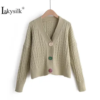 

2019 Female Knitted Cardigan Women Sweaters Coat Full Sleeve Ladies Autumn Winter V-Neck Casual Loose Solid Coat Ladies