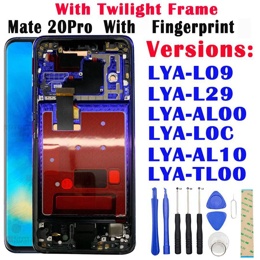 Huawei mate 20 Pro lcd дисплей кодирующий преобразователь сенсорного экрана в сборе ремонт huawei mate 20 lcd huawei mate 20Pro lcd экран - Цвет: 20Pro With Twilig F