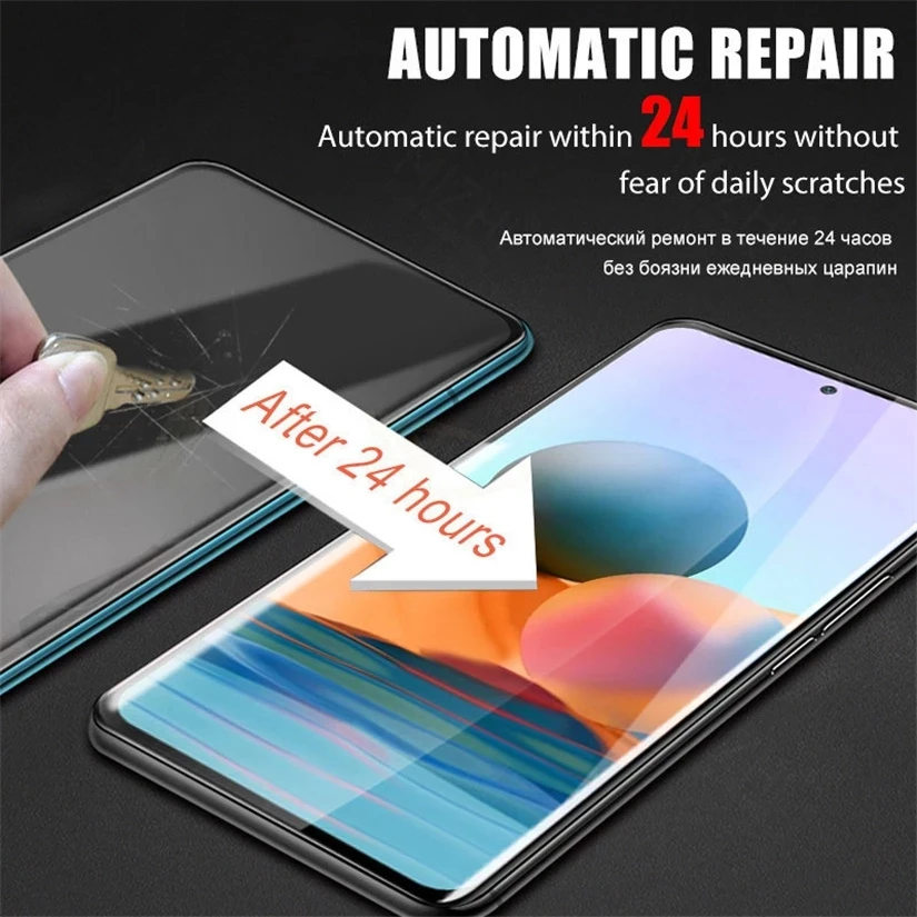 Hydrogel Film For Redmi Note 9 8 7 Pro 9S 8T 10 10S 10T Screen Protector For Xiaomi Redmi 9 9T 9A 9C NFC 8A 7A 9AT Film mobile protector