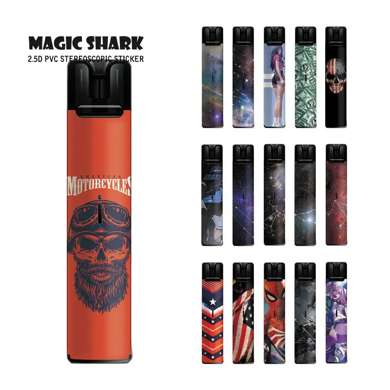 Magic Shark 2.5D PVC Stereo Dollar Skull Harley Quinn Case Sticker Cover Film for Idols Vape Pod Kit | Мобильные телефоны и