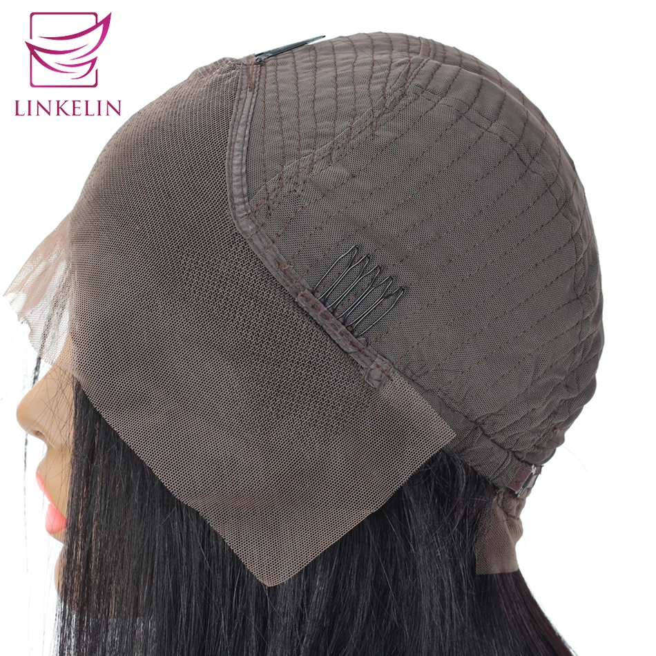 LINKELIN 13x4 Lace Short Bob Wigs 130% Brazilian Remy Hair Can Be Dyed Lace Front Human Hair Wigs Pre-Plucked Bleached Knots