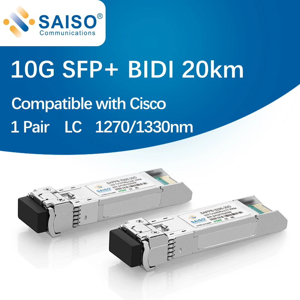 1 пара 10G SFP + BiDi LC гигабитный модуль волоконно оптический приемопередатчик