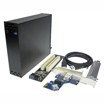 

Factory price PCI Expess x1 to PCI Adapter 2 port PCI slots to PCI-e Card with Case Enclosure