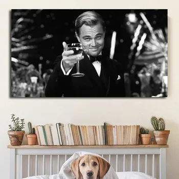 

The Great Gatsby Movie Leonardo DiCaprio Poster Canvas Painting Modern Wall Art Print Pictures Cuadros for Living Room Decor