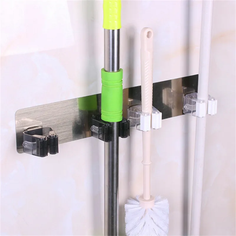 

Yooap Broom Hanger 2-Hanging Hole Self Adhesive Plastic Wall Mounted Rack Seamless Mop Broom Holder