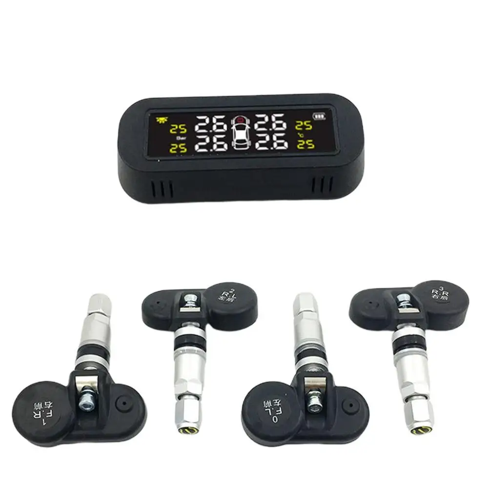 

Wireless Solar Tire Pressure Monitoring System External Windshield External Pressure Detection Instrument