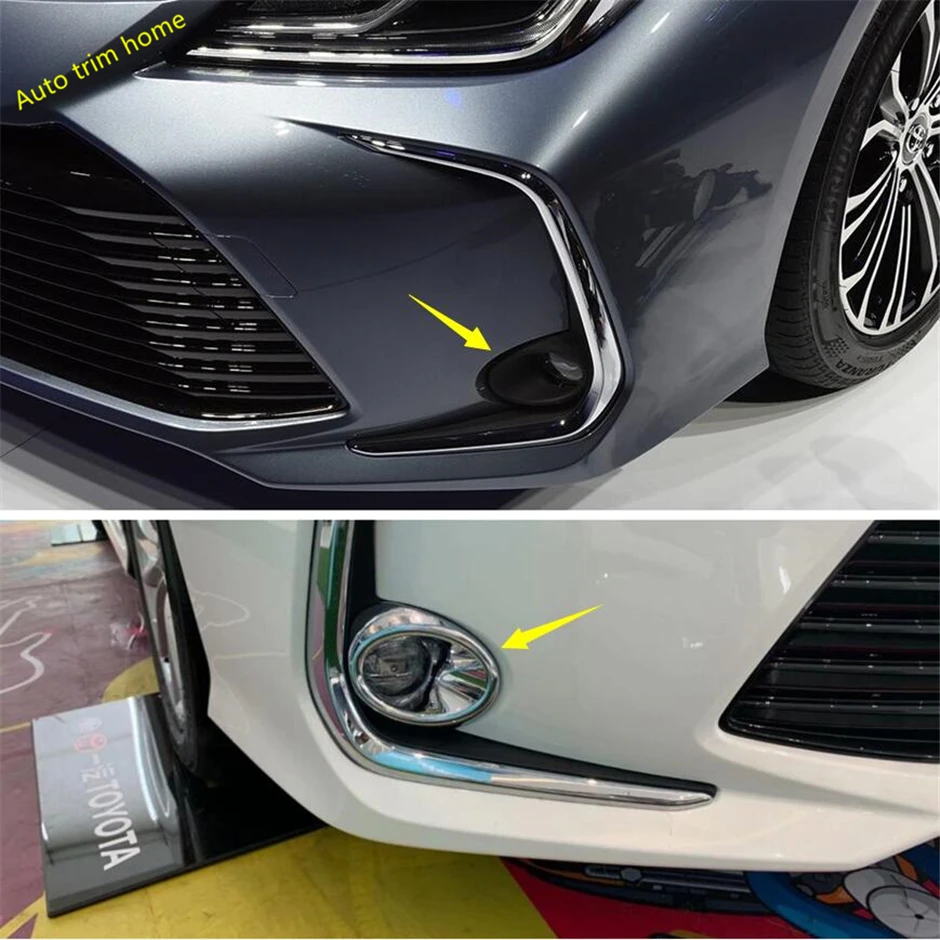 Передние противотуманные фары lapetus лампа кольцо накладка 2 шт. подходит для Toyota Corolla ABS хром/углеродное волокно авто аксессуары