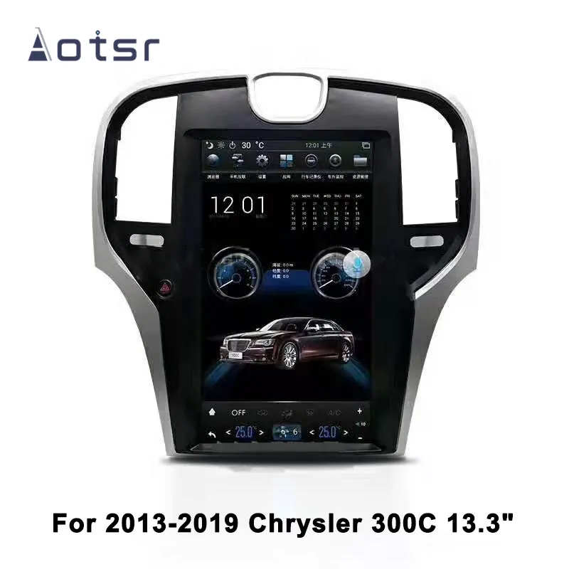 Android Tesla стиль 13," автомобильный DVD gps навигатор для Chrysler 300C 2013- автомобильный Радио плеер Авто Стерео головное записывающее устройство 64G